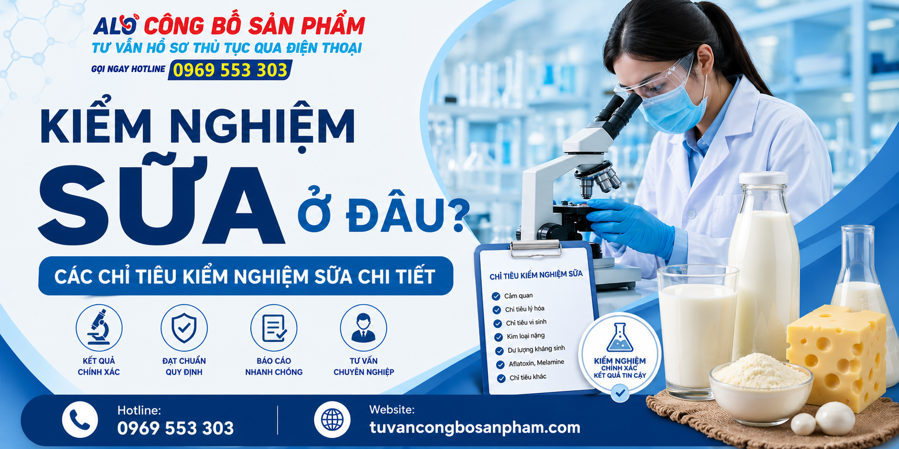 Kiểm nghiệm sữa ở đâu? Các chỉ tiêu kiểm nghiệm sữa chi tiết