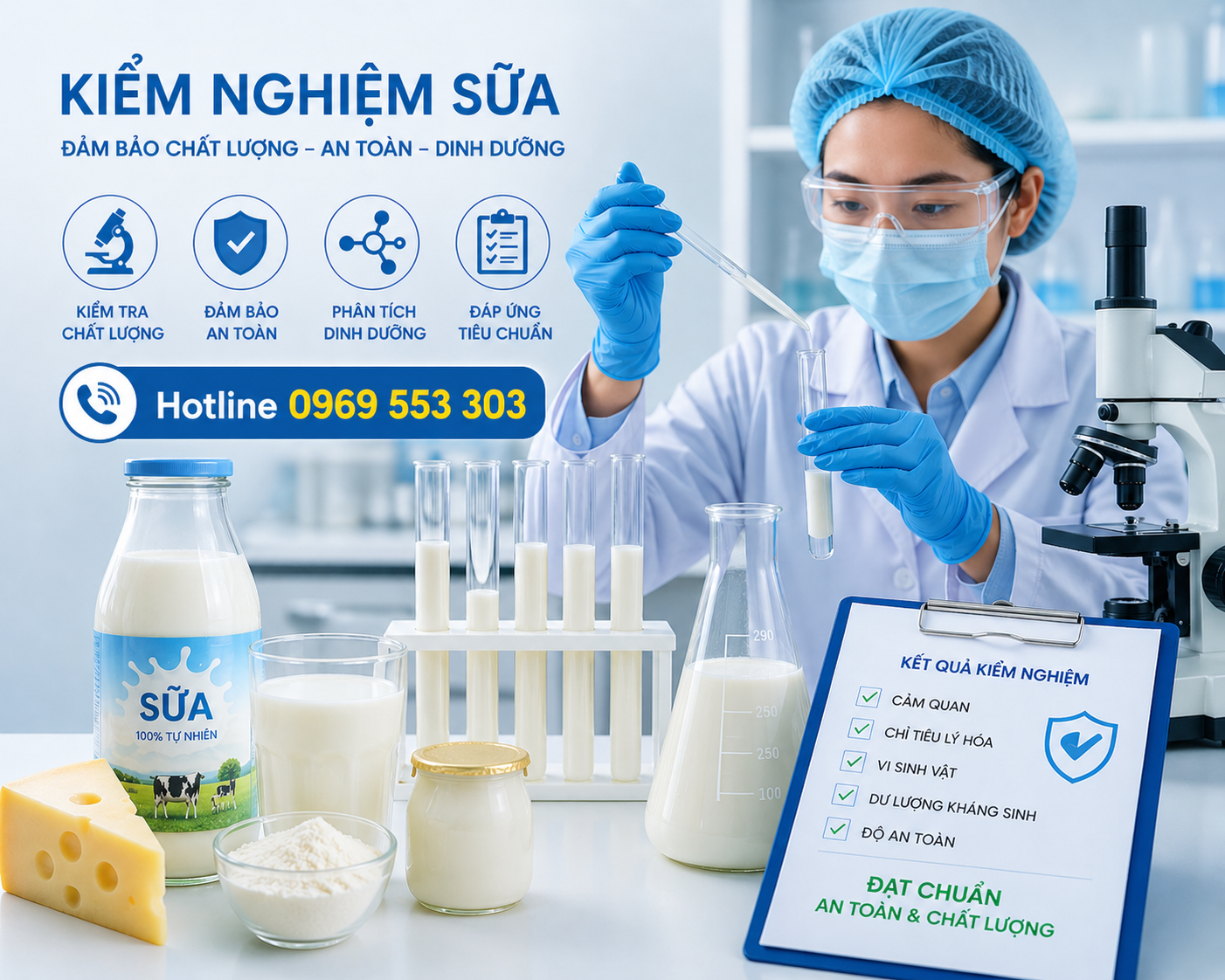 Dịch vụ kiểm nghiệm sữa uy tín, nhanh chóng hoàn thành từ 10 đến 15 ngày làm việc